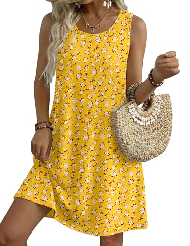 Image of Zeagoo Womens Summer Dress 2026 Sleeveless Casual A-Line Tshirt Sundresses