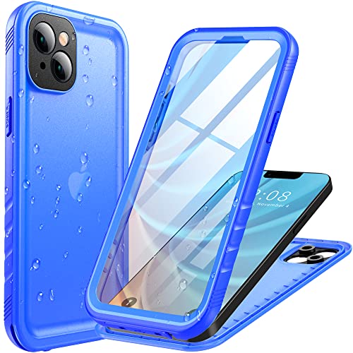 Cozycase Compatible with iPhone 14 Plus Waterproof Case - Full Body Shockproof Dustproof Dropproof Built in Screen Protector Rugged Waterproof Case for iPhone 14 Plus 6.7 Inche Blue iPhone 1