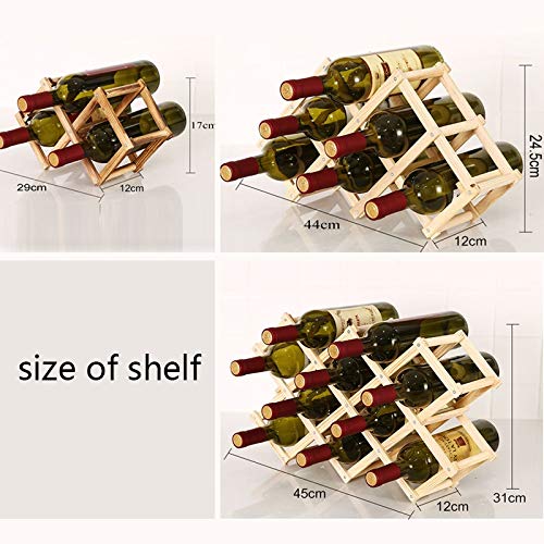 Soporte plegable de madera para botellas de vino miniatura 2