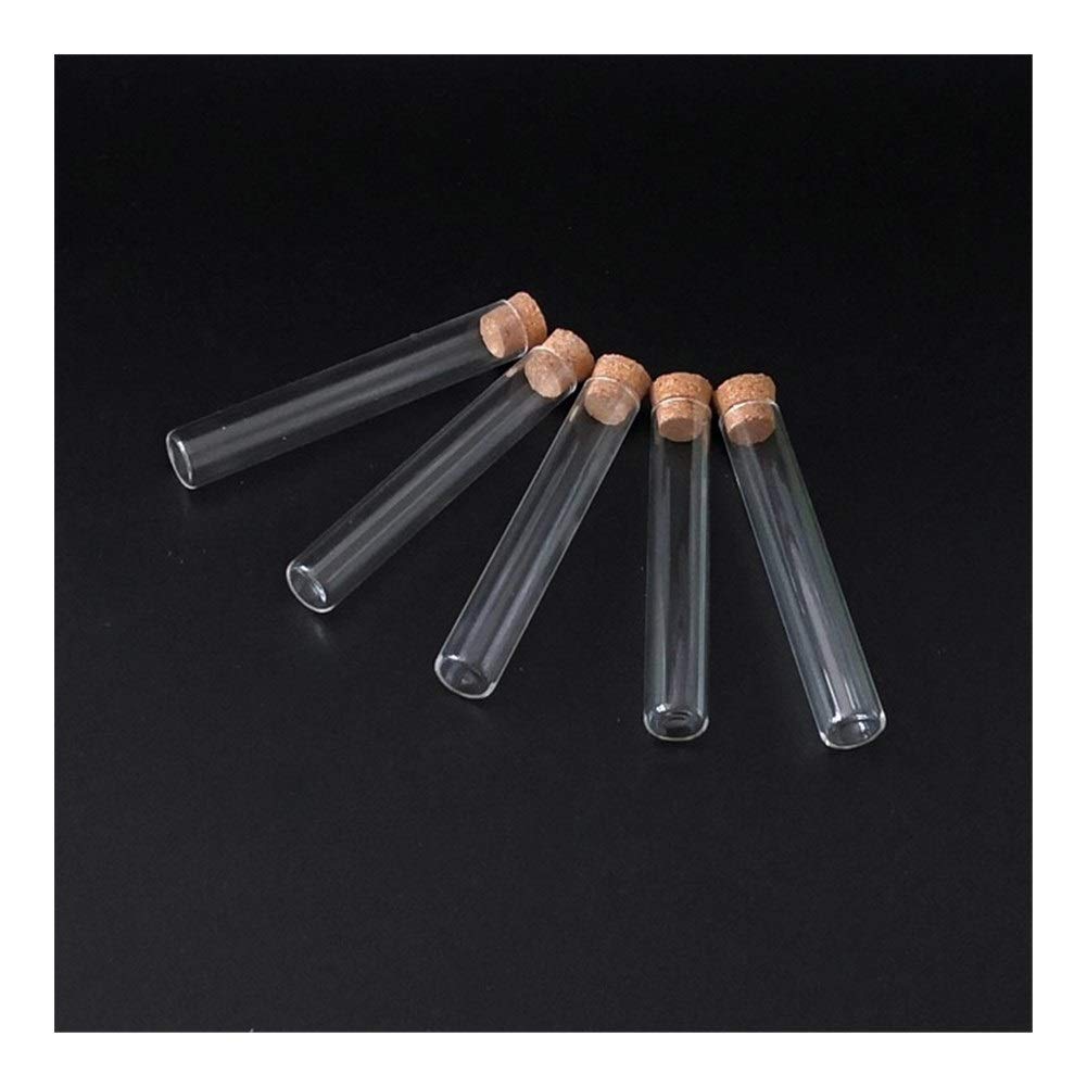 Małe probówki, 20 sztuk/paczka probówka z przezroczystego szkła, 12x75mm, z korkami, do szkolnych materiałów laboratoryjnych płaskie dno, łatwe w użyciu