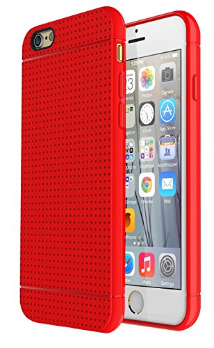 iPhone 6 Case, E LV iPhone 6S / 6 Case - Scratch Resistant Hybrid Soft Flex Rubber Shock-Absorption for iPhone 6S / 6 with 1 Screen Protector, 1 Stylus and 1 Microfiber Digital Cleaner RED