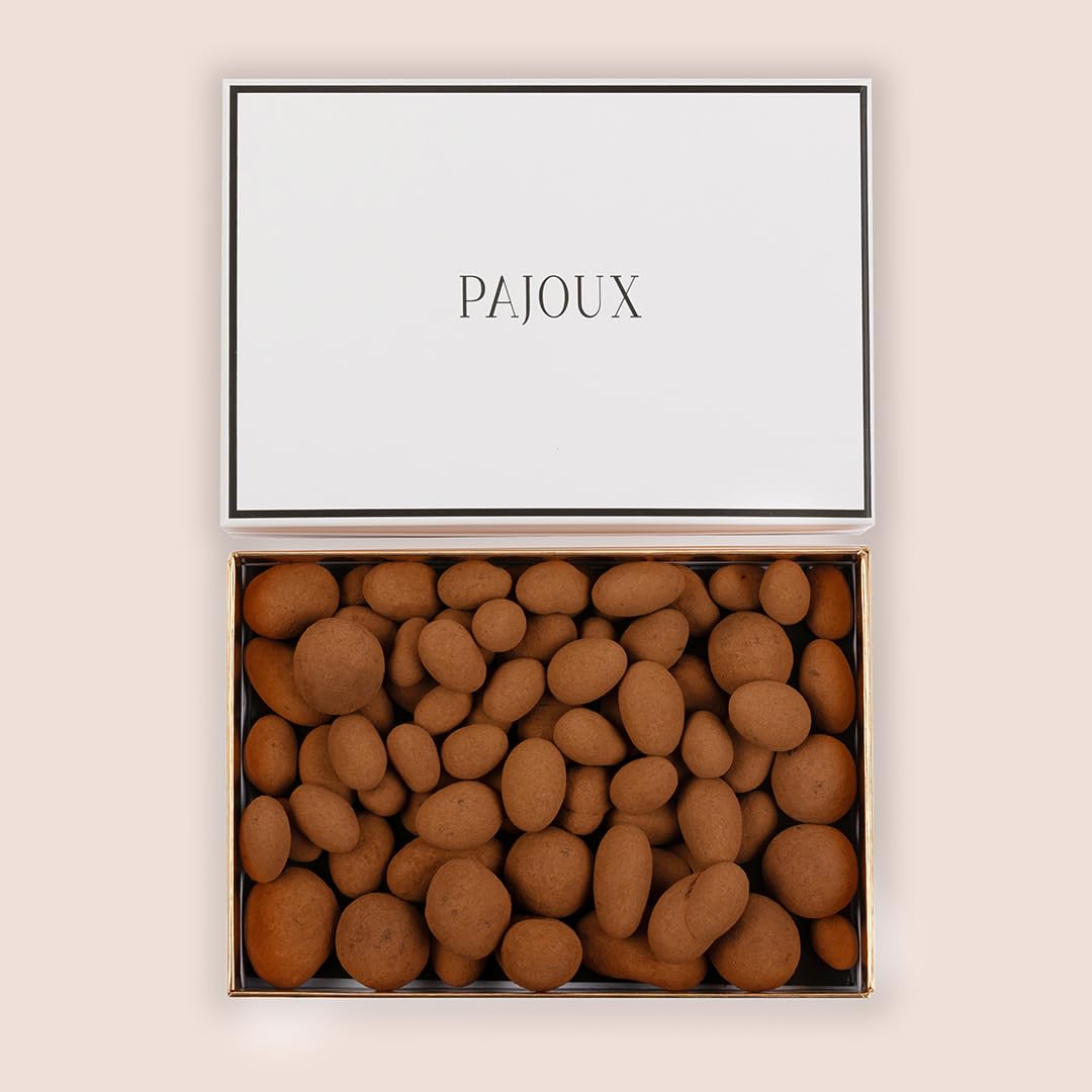 Pajoux Assorted Cocoa Dusted Nuts Luxury Gift Box 300g | Chocolate Coated Nuts - Cocoa Dusted Covered Almonds, Macadamias, Pecans, Pistachios - Chocolate Gift - Palm Oil Free - Chocolate in a Gift Box