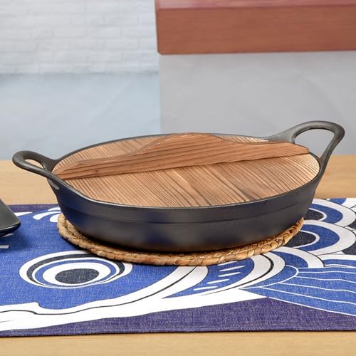Uncoated Non-Stick Wok with Wooden Lid, Chinese Wok and Stir Fry Pans for All Electric & Gas Induction Cookers,25cm ()