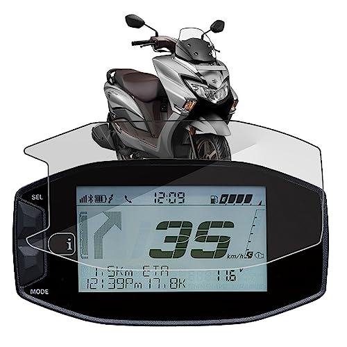 Image of FCS 9H Anti-Shock Edge-to-Edge Screen Protector Guard Compatible for Suzuki Burgman Street EX 125 | Enhanced Display Protection (Glossy)