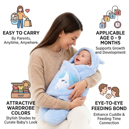 Image of BRANDONN Baby Blanket Newborn Gift Pack of Swaddle Wrapper, 0-9 Months, Length 68 cm x Width 68 cm