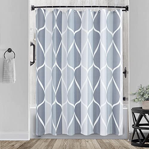 Grey Shower Curtain, Waterproof Design And Polyester Grey And White Shower Curtain, Quick-Drying, Weighted Hem, Shower Curtains Set For Bathroom W 72 X H 72, Durable And Washable With 12 Hooks… #TOP25