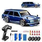 Nowzeth RC Drift Car, 1/24 Remote Control Drift Car for Adults Kids, 20KM/H 4WD Low/High Speed RC Cars with LED Lights, Extra Drifting Tires, Vehicle for Boys Girls Beginners Indoors Outdoors Blue