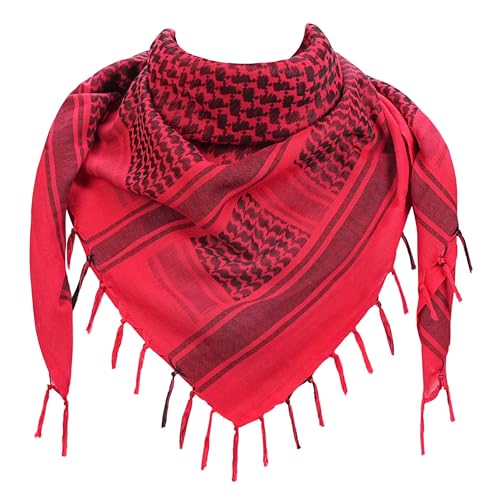 Image of Explore Land Cotton Shemagh Keffiyeh Tactical Desert Scarf Neck Head Wrap with Tassel for Men Women