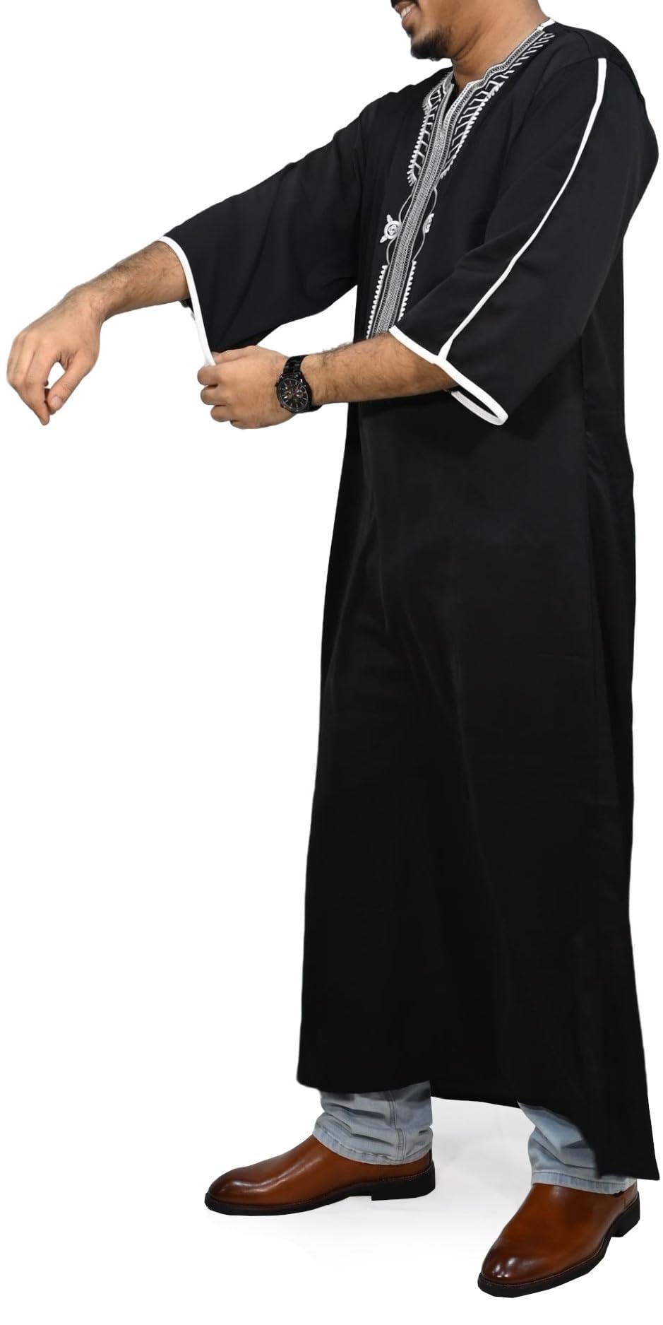 Robe Qamis Traditionnel Homme – Vêtement Musulman Caftan Djellaba Abaya