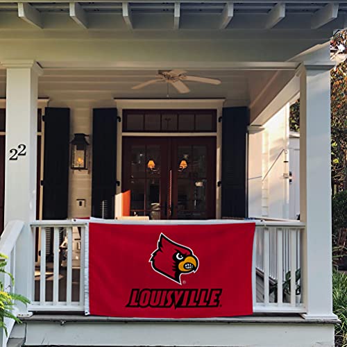 Desert Cactus University of Louisville UL Flag - 3 x 5 Feet Cardinals Banner, Indoor/Outdoor Durable Fabric, 100% Polyester Design (Style 2) by Desert Cactus - Used condition - Image 5