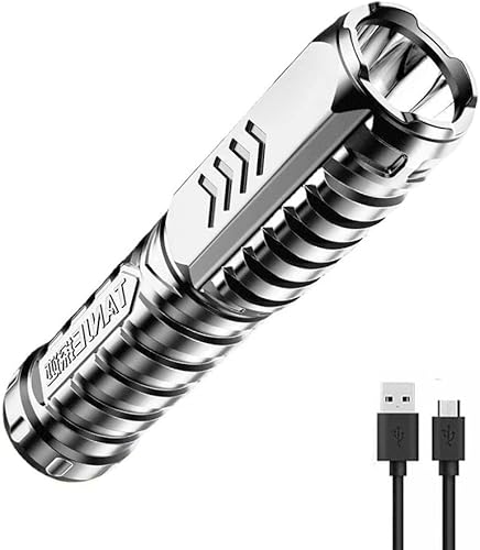 Special Forces Strong Light Flashlight, LED Torch Battery Powered, 3 Lighting Modes, Waterproof Pocket Size Torch, LED Torch Rechargeable for Hiking Camping Outdoor, Maximum Irradiation Distance 1500M