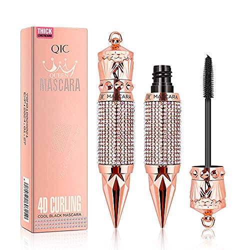 4D Mascara Waterproof Fiber Lash Mascara Without Clumping or Flaking Dense Fiber Natural and Waterproof Extra Long Lash Eyelashes 2PCS