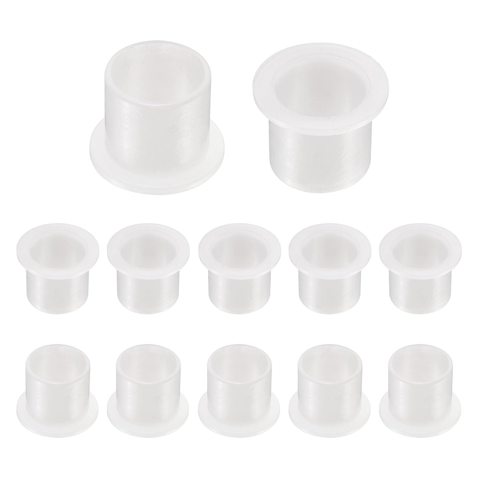 QUARKZMAN 12 szt. Łożyska kołnierzowe tuleje plastikowe ID 20,1 mm x wysokość 23 mm x długość 22 mm tuleje nylonowe, białe