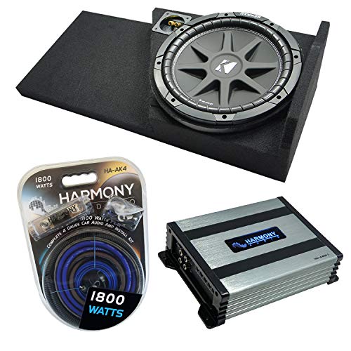 Harmony Audio Compatible with 2014-2018 GMC Sierra Double Cab Kicker Bundle Comp C12 Single 12 Sub Box Harmony HA-A400.1