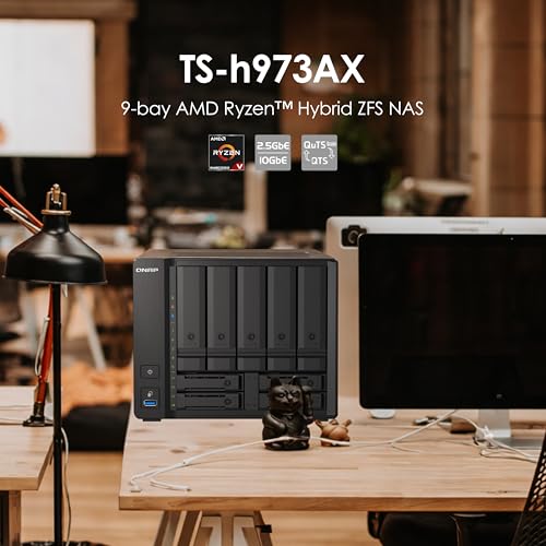 Image of QNAP TS-h973AX-8G 9-Bay QuTS Hero NAS with 10GbE /2.5GbE Connectivity