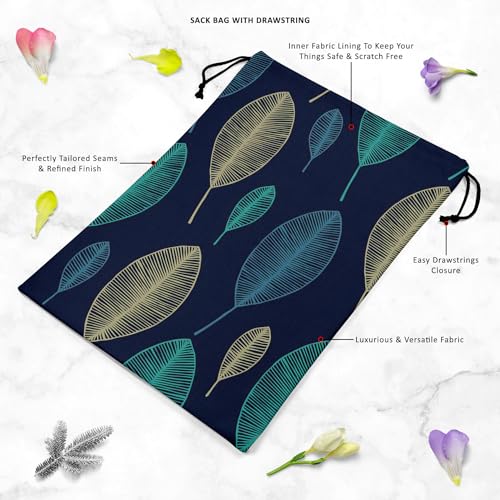 Image of ArtzFolio Linear Leaves | Reusable Sack Bag | Bag for Gym, Storage, Vegetable & Travel