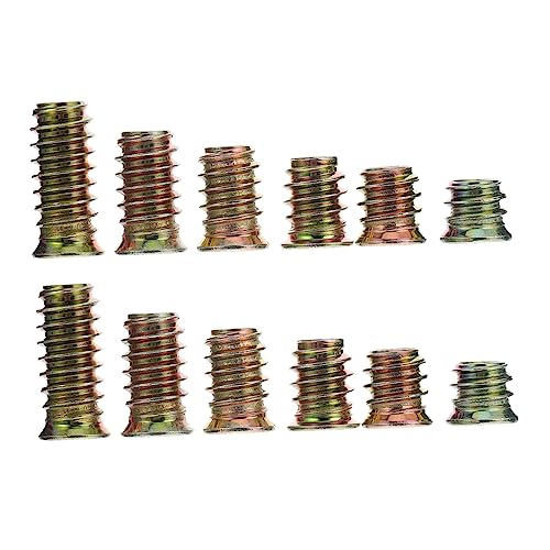 ERINGOGO 60pcs Nuts Threaded Insert Nuts for Furniture Assembly Metal Socket Fasteners for Pulls and Display Cases