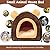 Pantula Warm Guinea Pig Bed House in Spring - Cave Cozy Hamster Rabbit Bed with Emovable Pad , Large Hideout for Guinea Pig Ferret Hedgehog Chinchilla Bearded Dragon Nest, Coffee
