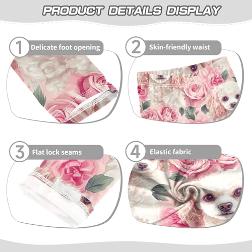 Cute Poodle Girls Leggings,Workout Leggings for Girls Toddler Athletic Legging Size for 3-10T3