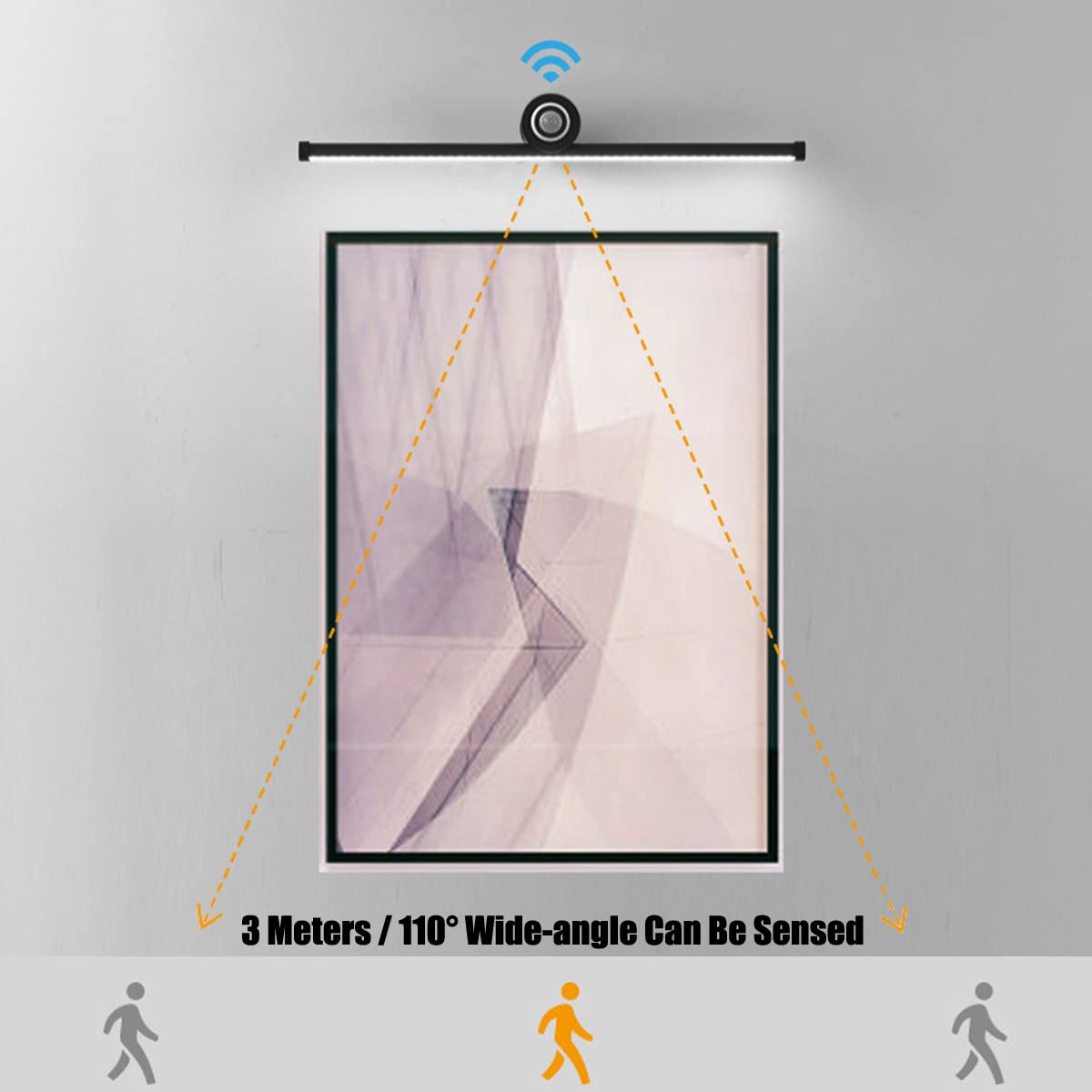Moderne LED Wandleuchte 50cm mit Bewegungsmelder 10W 600lm Spiegelleuchte Badleuchte mit Schalter, weißes Licht 6000K, Bilderbeleuchtung und Wandleuchten