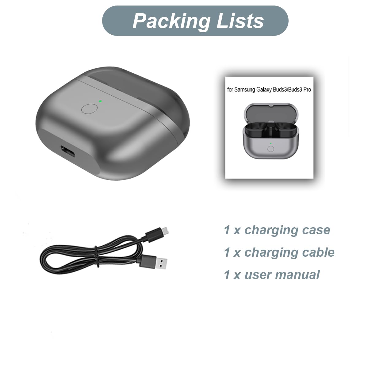Étui de chargement pour Galaxy Buds 3, étui de chargeur portable pour écouteurs Samsung AI (pour Galaxy Buds 3 (SM-R530))