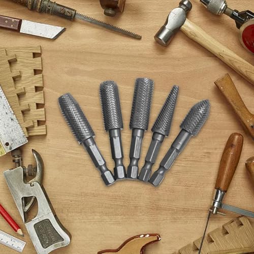 Set de 5 fresas rotativas con vástago hexagonal 1/4 pulg miniatura 4