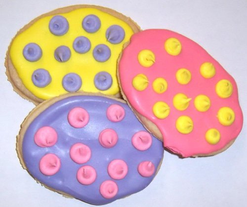 Scott's Cakes Mixed Iced Easter Egg Sugar Cookies with Mixed Polk...