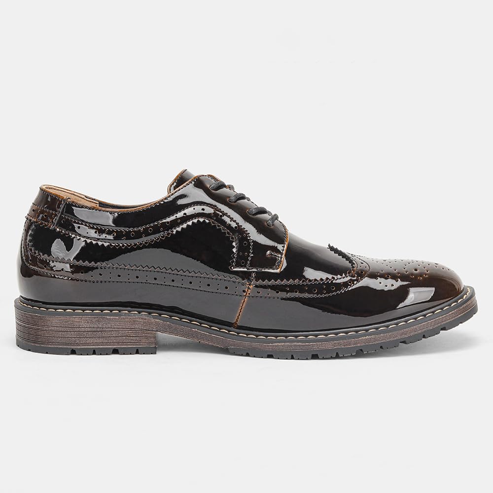 Harssidanzar Herren Classic Brogue Oxford elastische Formalschuhe KM310EU