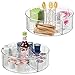 mDesign Lazy Susan zestaw 2 talerzy obrotowych do kuchni, szafki na zapasy lub lodówki – Lazy Susan z 5 przegródkami z tworzywa sztucznego – do przechowywania żywności lub leków – przezroczyste