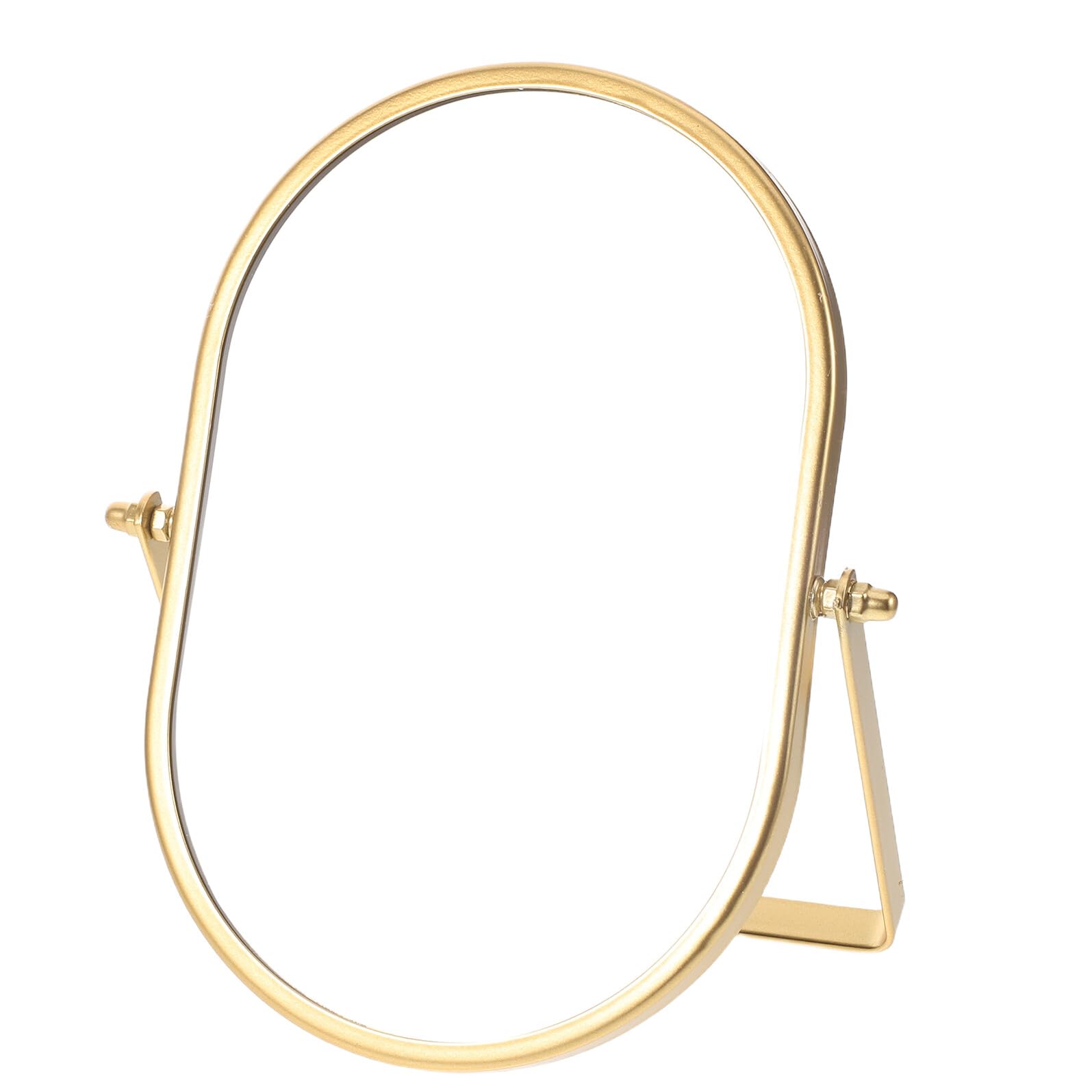 Miroir de maquillage pliant ovale dorable sur une coiffeuse de chambre