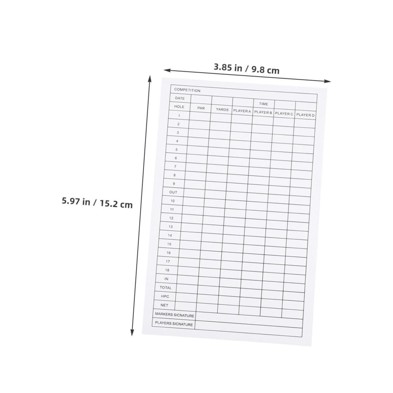 BESPORTBLE 18pcs Golf Scorecards Portable Waterproof Scorekeeping Tool for Golfers Record Game Scores Conveniently