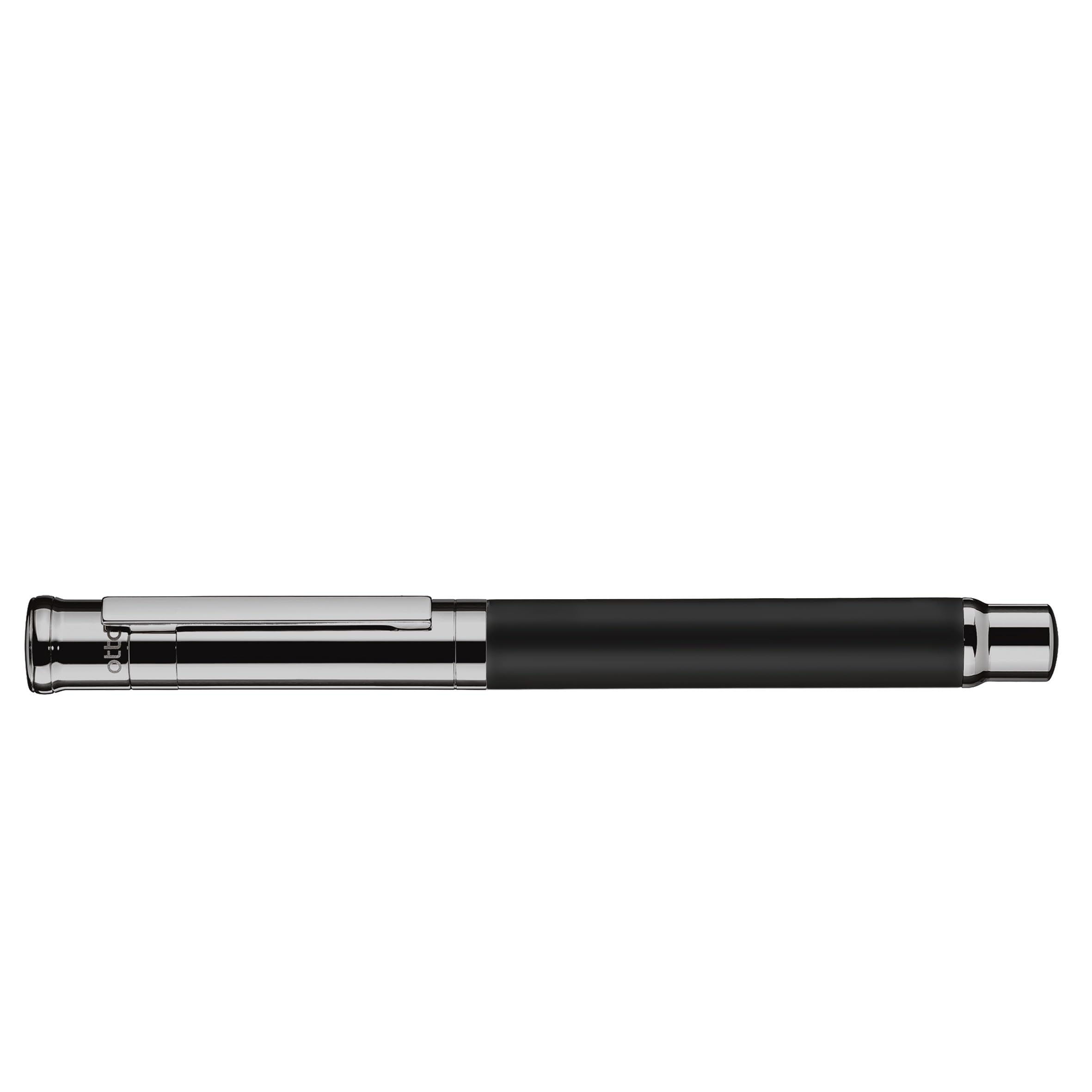 Otto Hutt Design 04 Füllfederhalter Schwarz, mit Schaft matt lackiert, Beschlagteile und Kappenhülsen Messing satiniert, zusätzlich Ruthenium beschichtet, Stahlfeder, Federstärke: M, 018-20234