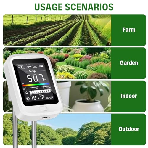 Image of HASTHIP 6-in-1 Soil Tester, High Precision Dual Pin LCD Soil Tester for Humidity, Fertility, Moisture, pH, Temperature & Sunlight Intensity, Ideal for Gardening, Greenhouse, Farming