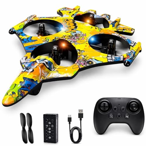 Image of Khodal Fab Fighter Jet RC Plane, 2.4GHz Foam Remote Control Airplane Gyro Stabilized RC Jet for Kids & Adults, LED Lights, Stunts, Long Range