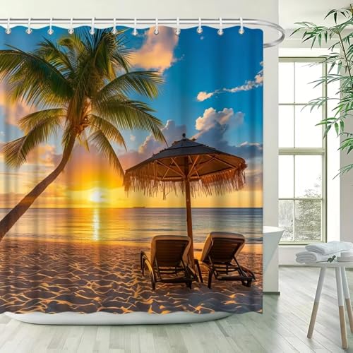 Rideau de bain tropical imperméable anti-éclaboussures h200
