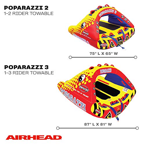 Sportsstuff Poparazzi 1-3 Rider Towable Tube For Boating, Red #TOP6