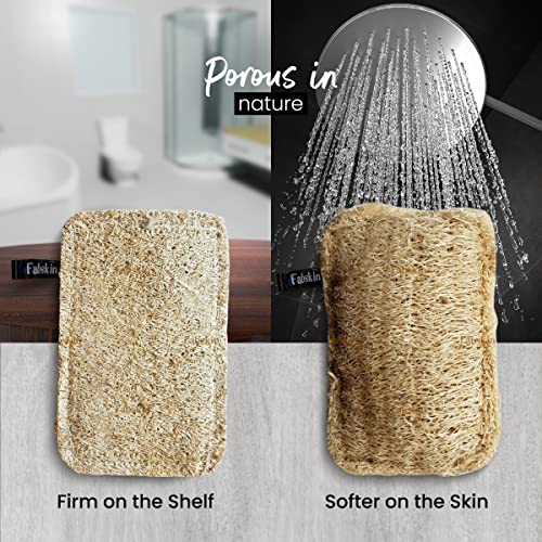Image of Fabskin Natural Loofah Body Scrubber For Bathing For Men & Women I Body Sponge Scrubber for Bathing | Organic Luffa for Bath Shower Skin Exfoliation (Pack 4)