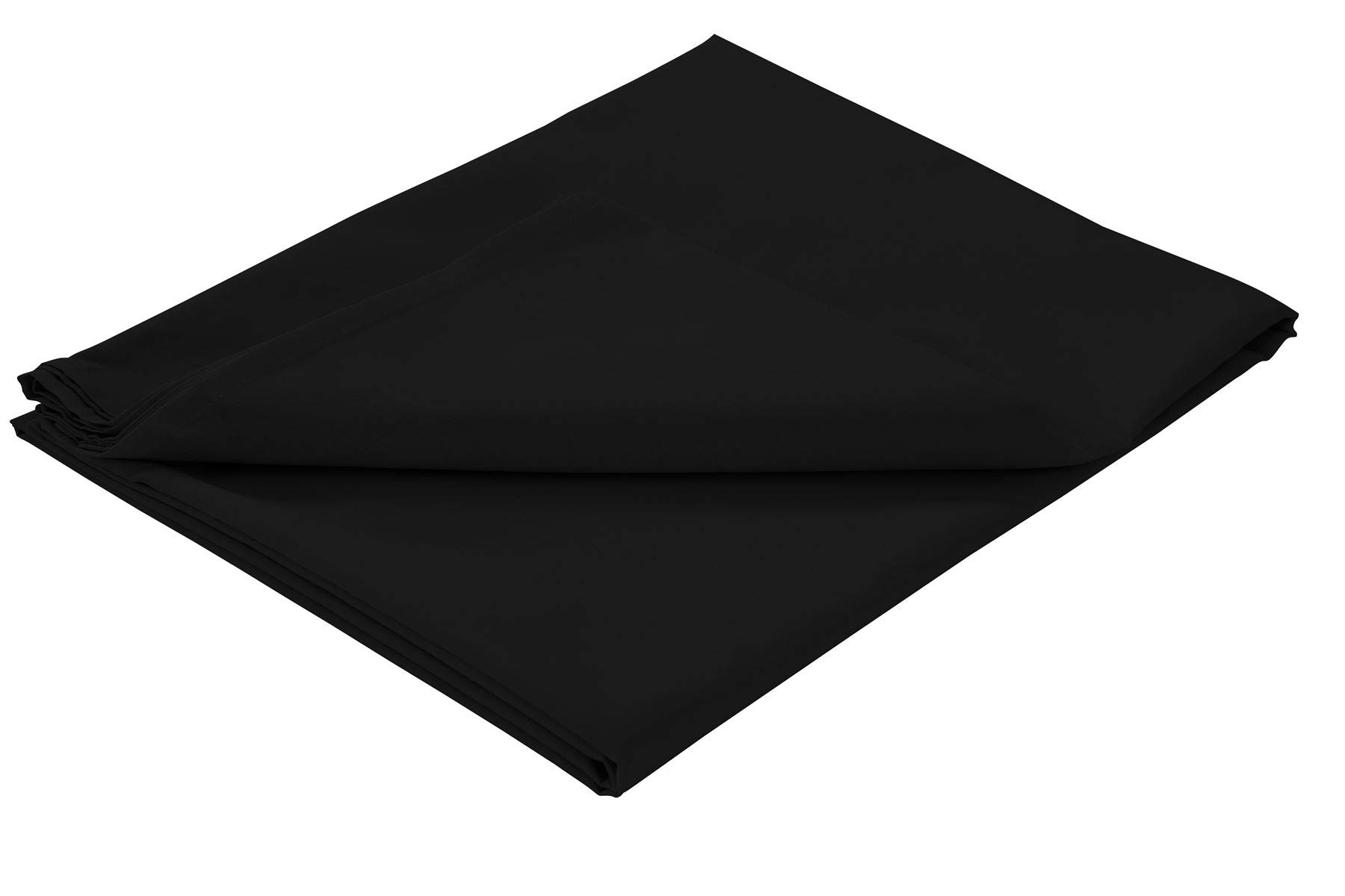 Olivia Rocco Flat Sheets, Easy Care Polycotton Full Bed Sheet, Single Black
