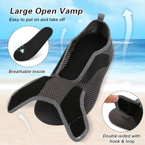L-RUN Womens Mens Water Shoes Wide Toe Barefoot Swim Shoes for Beach Pool Sand Yoga Quick Dry Adluts Aqua Sock Non Slip4