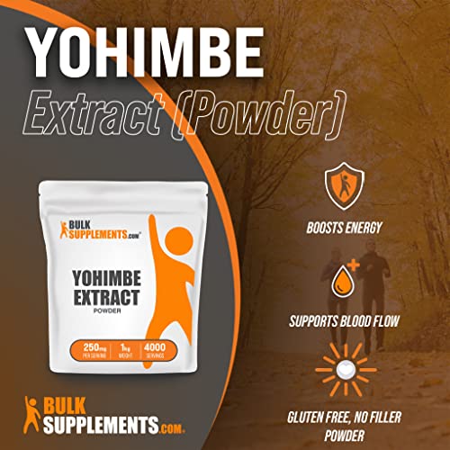 Bulksupplements.com Yohimbe Extract Powder - Herbal Supplement For Energy Support - Sourced From Yohimbe Bark - Gluten Free - 250Mg Per Serving, 4000 Servings (1 Kilogram - 2.2 Lbs) #TOP2