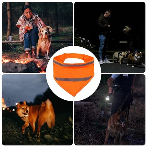 Reflektierendes Hundehalstuch, Dreiecks Hundebandana, Lätzchen Verstellbarer Haustierschal für Nächtliche Spaziergänge Camping Jagd Reisen