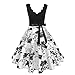 Produktbild Damen elegant 50er Jahre Petticoat Kleider Drucken Abendkleider Rockabilly Kleider Cocktailkleider Ärmellos Kleidung Abendkleider Partykleid Knielang Kleid Mit Gürtel (R, S)