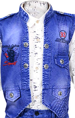 Image of AHHAAAA Kids Ethnic Cotton Blend Waistcoat Shirt and Trouser For Boys 1012