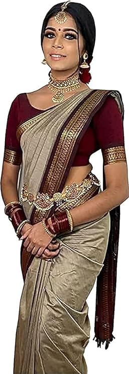 Paramparik Textile Women's Kanjivaram Soft Silk Saree With Blouse Piece