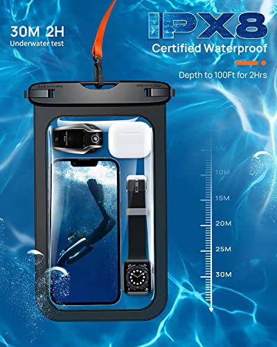 Lanhiem LH-FSD 10.5 Inch Large Waterproof Phone Pouch, 2 Pack Universal Ipx8 Waterproof Dry Bag With Lanyard For Iphone 16 15 14 Pro Max, Samsung Galaxy S24 S23 S22 Ultra thumb #2