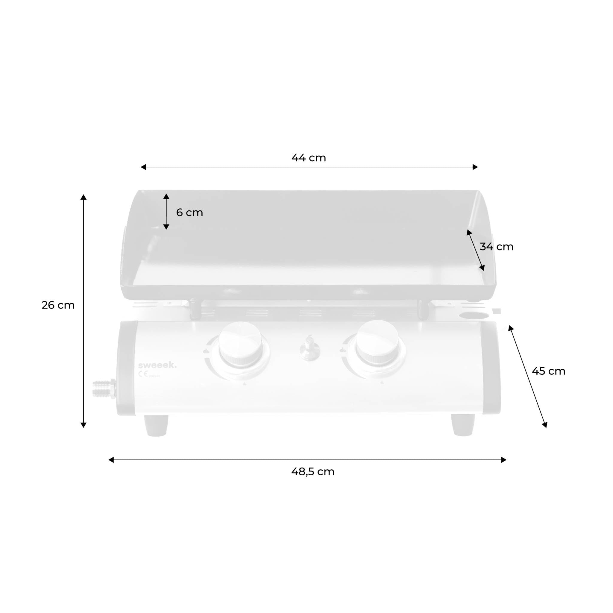 Alice's Garden Plancha au gaz 2 brûleurs Porthos 5 KW INOX Barbecue