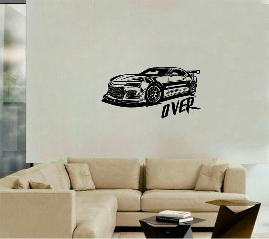 Car Wall Sticker for Living Room, Bedroom, Kids Room, Big Size Sticker, 3D Sticker, PVC Vinyl Wall Sticker, Mountain Jeeps & car, Racing car Pack 1 (CAR-7)