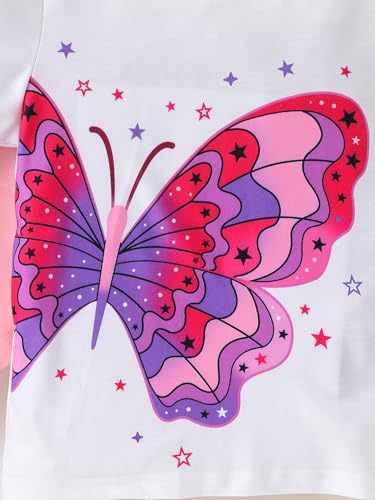 Girls Short-Sleeve T-Shirts Butterfly Dinosaur Mushroom Cute Tops Pack of 34
