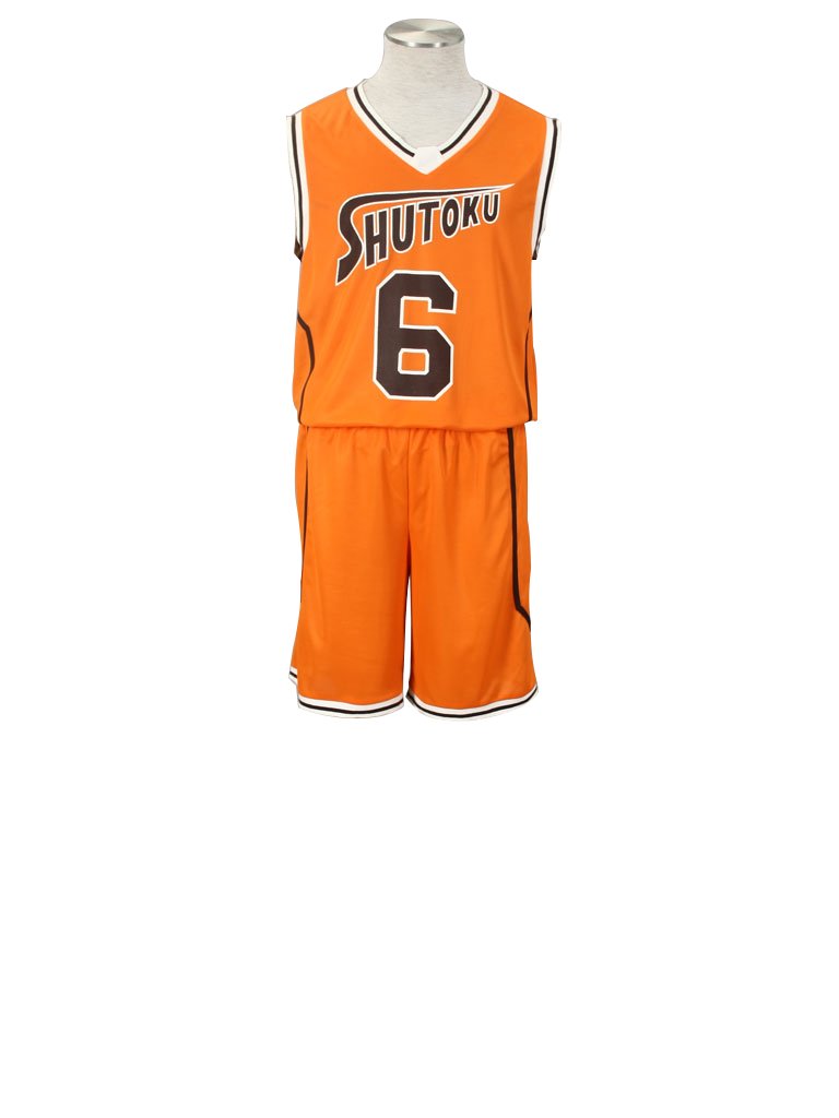 Men's Kuroko no basuke Cosplay Shutoku Midorima Shintaro #6 Jersey 3rd Size Medium Orange