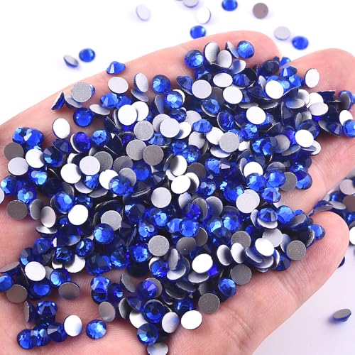 Image of 1440 Pieces SS16 /3.8-4mm Flat Back Crystal Rhinestones Round Gems for Nail Art,Sapphire
